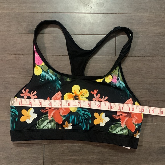Body Glove Black with Colourful Floras Sports Bra Women’s L - Picture 2 of 6